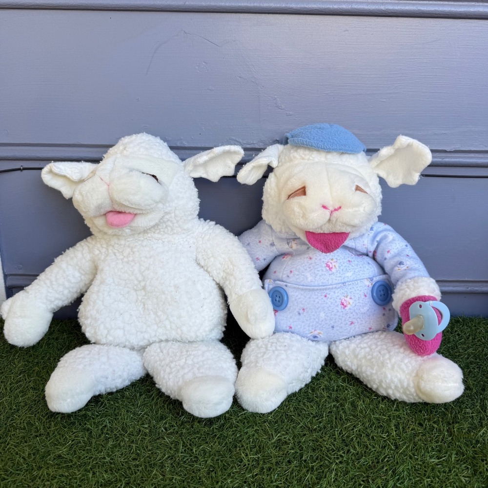 Vintage Shari Lewis Lamb Chop Plush Set Baby Pajamas Pacifier 15 Inch White Blue